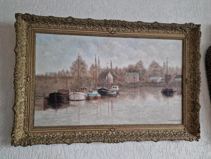 Harry Berbers - Waterlandschap met Lijst, Antiek en Kunst, Kunst | Schilderijen | Klassiek, Ophalen