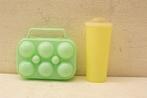 2 Tupperware beker en camping eierhouder 39022, Ophalen of Verzenden, Gebruikt, Groen