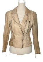Esqualo leren, jasje, jack, beige, Mt. 34 / XS, Verzenden, Beige, Esqualo, Zo goed als nieuw