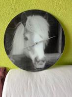 Wandklok met paard motief, Huis en Inrichting, Woonaccessoires | Klokken, Ophalen, Gebruikt, Wandklok