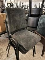 Set van drie gestoffeerde stapelbare stoelen, Ophalen of Verzenden