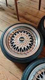 BBS Replica 15 inch 4x100/4x108 met banden, Gebruikt, 15 inch, Banden en Velgen, Ophalen of Verzenden