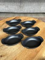 Le Creuset Gourmand Gietijzeren Braadslede Ovaal - Zwart, Ophalen of Verzenden, Nieuw, Gietijzer, Koekenpan of Braadpan