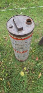 Vintage hoog petroleum blik, tweetalig., Ophalen of Verzenden, Gebruikt, Overige, Overige merken