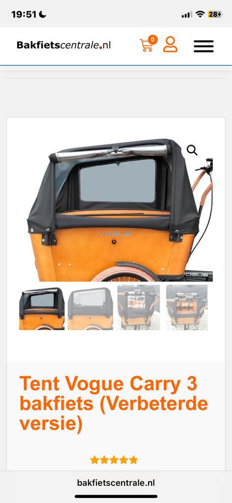 Vogue carry 3 bakfiets tent/huif, Fietsen en Brommers, Fietsen | Bakfietsen, Zo goed als nieuw, 4 kinderen of meer, Huif, Ophalen of Verzenden