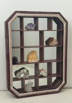 Vintage wand vitrine kastje met spiegel deur en slotje, Ophalen, Minder dan 50 cm, Met deur(en), Glas