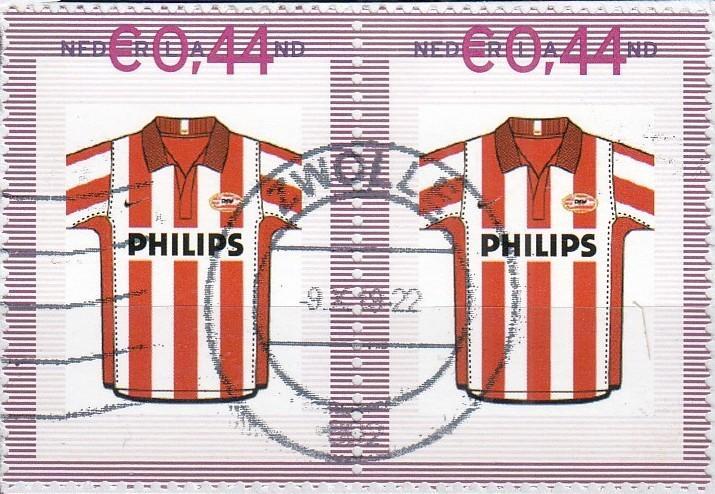 Nederland- Sport- Voetbal- PSV Eindhoven- Shirt- G, Postzegels en Munten, Postzegels | Nederland, Gestempeld, Na 1940, Ophalen of Verzenden