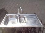 Inox wasbak Franke 100 x 50 x 24 cm, Ophalen, Gebruikt, Rvs, Wastafel