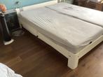 Auping auronde 180x210 met achterwand, Ophalen, Tweepersoons, 180 cm, Hout
