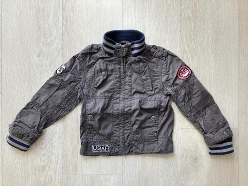 Mitch Tussenjas Jas Herfstjas Pilot Jack Grijs Bruin Mt. 110, Kinderen en Baby's, Kinderkleding | Maat 110, Zo goed als nieuw