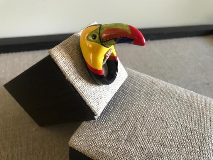 Nach ring (71) (M) Toekan porselein, Sieraden, Tassen en Uiterlijk, Ringen, Nieuw, Dame of Heer, 17 tot 18, Overige kleuren, Overige materialen