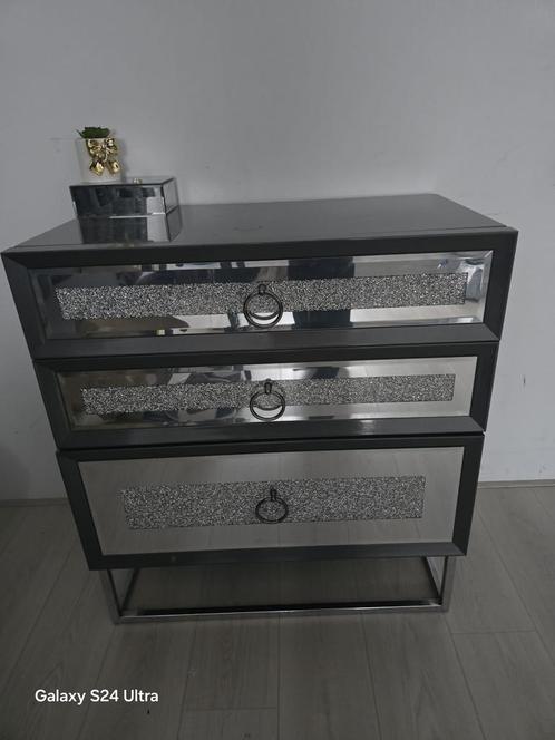 Mooie Antraciet grijs zilver kleurig ladekast 83x90, Huis en Inrichting, Kasten | Ladekasten, Zo goed als nieuw, Minder dan 100 cm