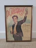 Zeer zeldzame antieke lithografie reclame De Telegraaf €125, Antiek en Kunst, Ophalen of Verzenden