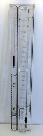 Contrabarometer plexiglas met Thermometer & Stormglas, Zo goed als nieuw, Barometer, Ophalen