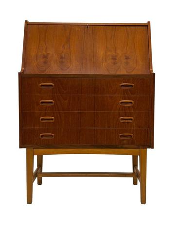 Vintage Secretaire Werkplek Jaren 60 Teak Fineer Design beschikbaar voor biedingen