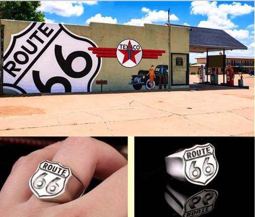 Route 66 Biker ring # SALE #, Sieraden, Tassen en Uiterlijk, Ringen, Nieuw, Heer, 20 of groter, Zilver, IJzer of Staal, Verzenden