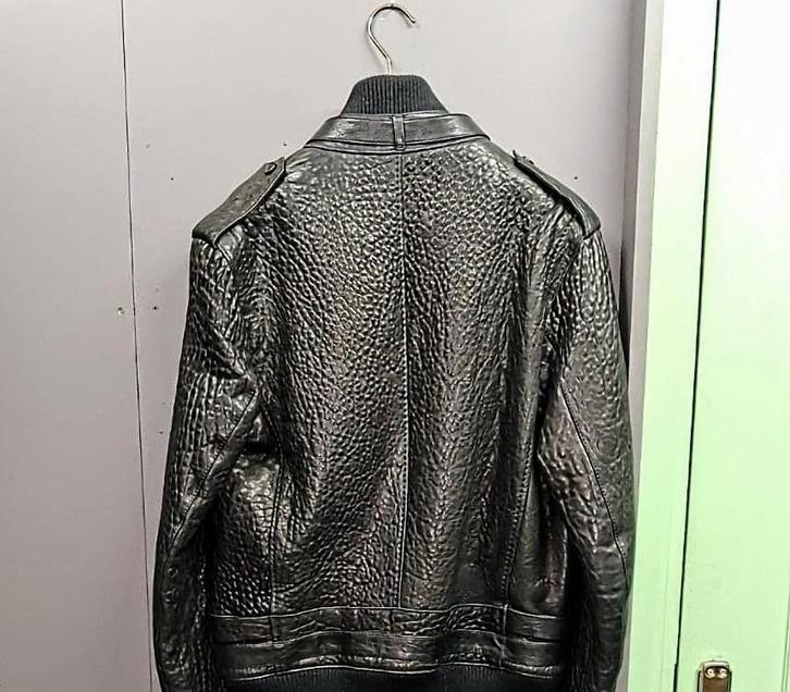 Merk leren jas, Kleding | Heren, Jassen | Winter, Zo goed als nieuw, Maat 48/50 (M), Zwart, Ophalen