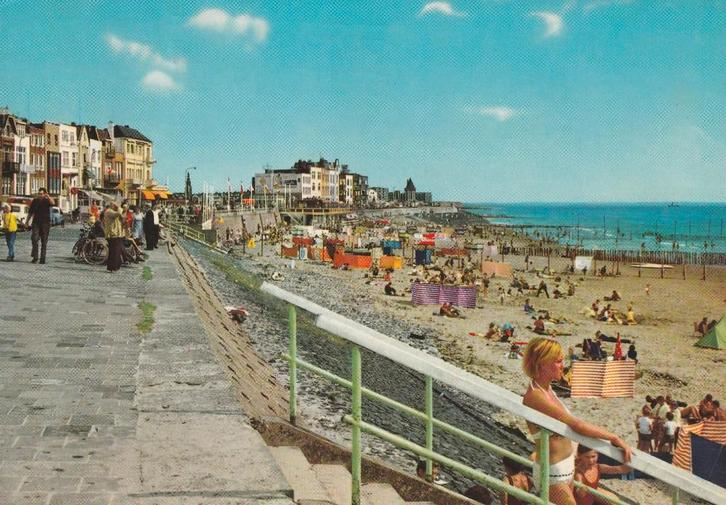 VLISSINGEN Boulevard met Strand, Verzamelen, Ansichtkaarten | Nederland, Gelopen, Zeeland, 1960 tot 1980, Verzenden