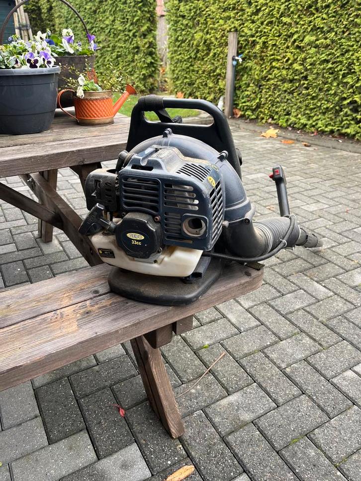 Rug Bladblazer 33cc - Krachtige Tuinhulp!, Tuin en Terras, Bladblazers, Gebruikt, Ruggedragen, Benzine, Ophalen