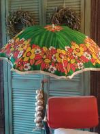 Vintage gebloemde jaren 70 strand stoel / tafel parasol, Ophalen of Verzenden