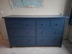Blauwe Ikea Hemnes ladekast/commode met 8 lades, Huis en Inrichting, Kasten | Ladekasten, Ophalen, Gebruikt, 5 laden of meer, 150 tot 200 cm