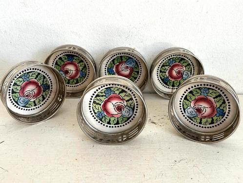 Antiek porseleinen onderzetters met metaal  OPRUIMING 5 euro, Antiek en Kunst, Antiek | Porselein, Ophalen