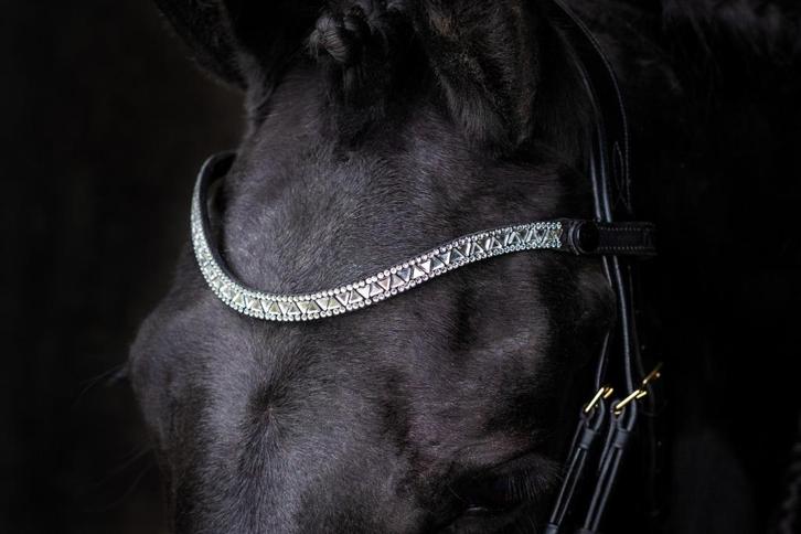L'Anique Click&Go Frontriem Jade - Swarovski, Dieren en Toebehoren, Paarden en Pony's | Hoofdstellen en Tuigage, Nieuw, Dressuur