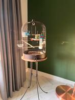 Retro vogelkooi met alle toebehoren, Dieren en Toebehoren, Vogels | Hokken en Kooien, Ophalen, Gebruikt, Metaal, Vogelkooi