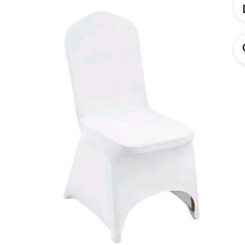 50 witte Spandex stoelhoezen voor feest, bruiloft, gala, Tuin en Terras, Tuinstoelen, Zo goed als nieuw, Ophalen of Verzenden