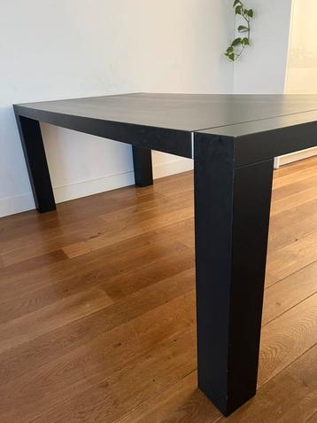 Massief eiken eettafel antraciet 200 x 100 x 76