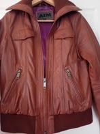 Leren Damesjas maat M, Merk AIM, Kleding | Dames, Maat 38/40 (M), Bruin, AIM, Ophalen of Verzenden