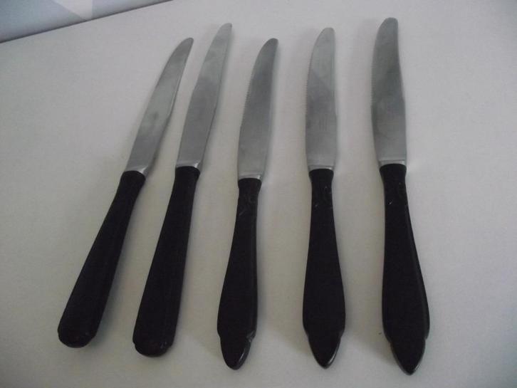 5 vintage zwart Ebba messen Gero zilmeta 3x 755, 2x 294 p st, Antiek en Kunst, Antiek | Bestek, Ophalen of Verzenden