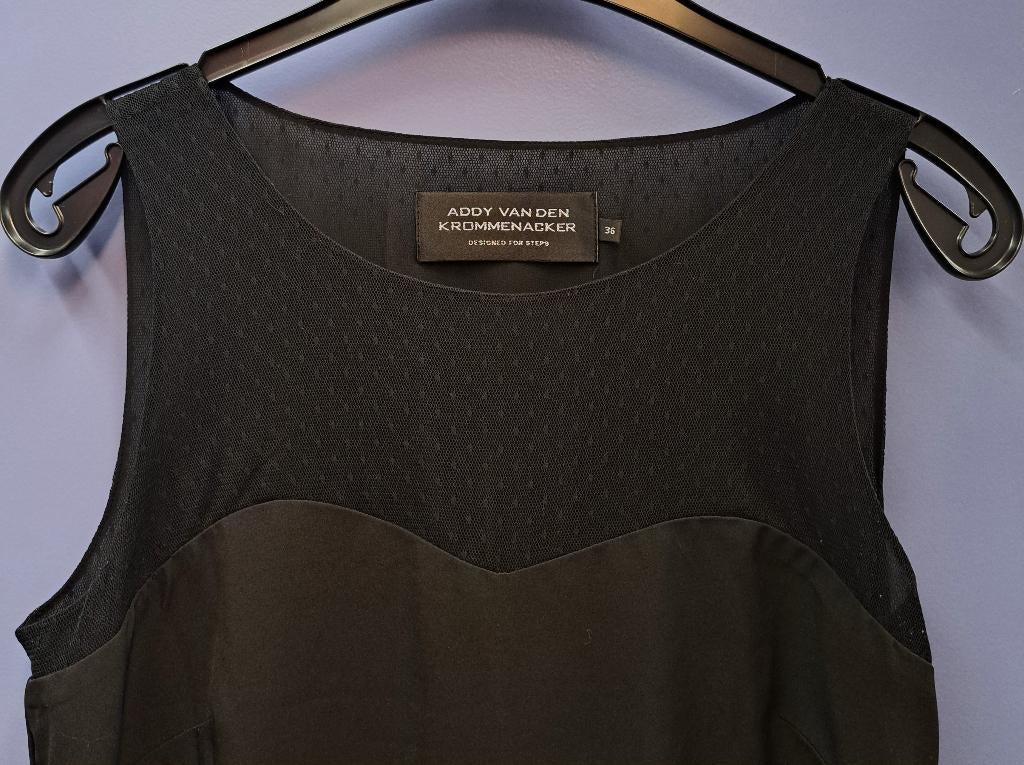 Addy van den Krommenacker feestelijke jurk bloemappl.S 50378, Kleding | Dames, Jurken, ., Zwart, Addy van den Krommenacker, Ophalen of Verzenden