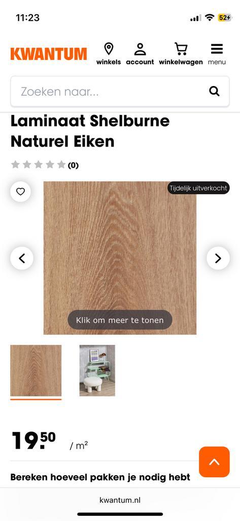 Laminaat + ondervloer 17m2, Doe-het-zelf en Verbouw, Vloerdelen en Plavuizen, Nieuw, Laminaat, Hout, 50 tot 150 cm, 10 tot 30 cm