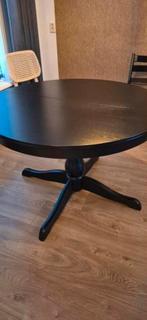 Zwarte uitschuifbare Tafel  - ø110cm, Huis en Inrichting, Tafels | Eettafels, Ophalen, Overige materialen, Rond, Zo goed als nieuw