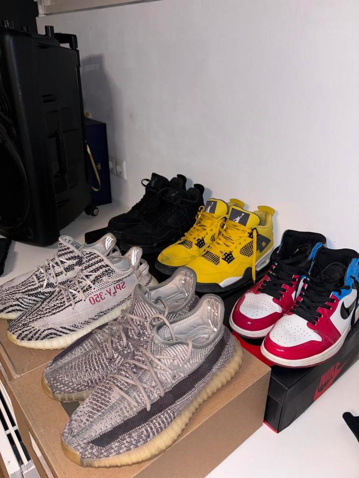Schoen; Yeezy 350, Jordan 1 high & Jordan 4 retro, Kleding | Heren, Schoenen, Gedragen, Sneakers of Gympen, Overige kleuren, Verzenden