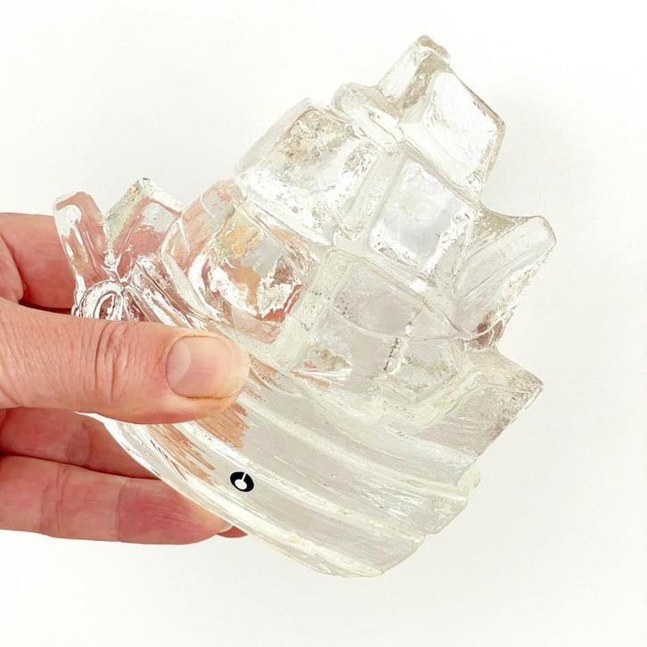 MidCentury paperweight Pukeberg Sweden SCHIP nautic boot MCM, Antiek en Kunst, Antiek | Glas en Kristal, Ophalen of Verzenden