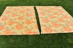 Lakens retro vintage oranje gele bloemen laken 2x, Ophalen of Verzenden, Gebruikt, Overige typen