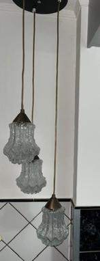 Vintage cascade hanglamp; glas reliëf, Ophalen of Verzenden, Glas, Minder dan 50 cm