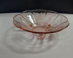 rose glas schaal bloemmotief, Antiek en Kunst, Antiek | Glas en Kristal, Ophalen of Verzenden