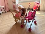 Houten poppenwagen, Nijntje buggy en 3 poppen, Kinderen en Baby's, Speelgoed | Poppen, Ophalen, Zo goed als nieuw, Babypop