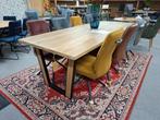 Nieuwe tafel 250 x 100 cm. eiken, zwart metaal Denmark Xooon, Huis en Inrichting, Ophalen, 100 tot 150 cm, Vijf personen of meer