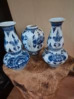 Delfts Blauw Vazen Set - Handgeschilderd, Antiek en Kunst, Ophalen