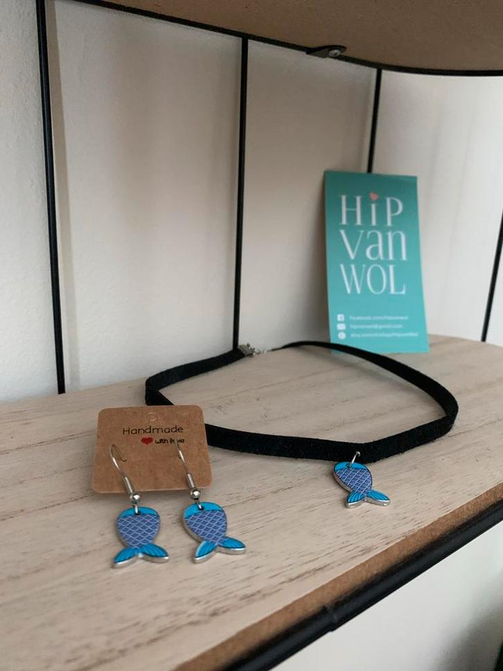 Vissen, Sieraden, Tassen en Uiterlijk, Oorbellen, Nieuw, Hangers, Overige materialen, Blauw, Ophalen of Verzenden