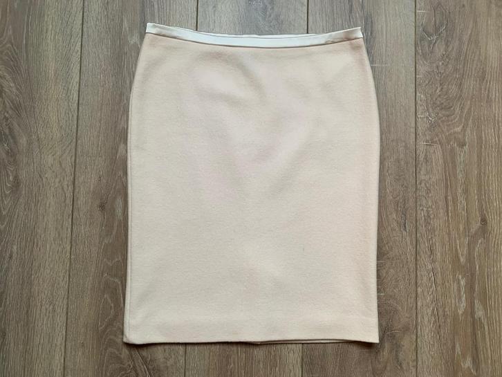 Marc Cain Marccain koker rok wol beige wit M/38, Kleding | Dames, Rokken, Zo goed als nieuw, Maat 38/40 (M), Beige, Knielengte