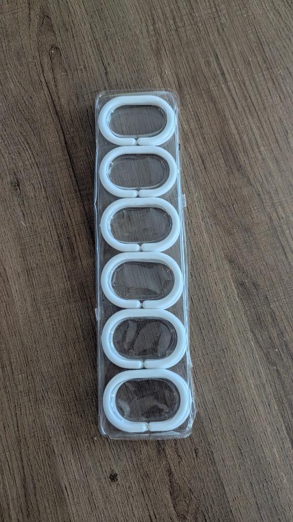 Douchegordijn ringen, Huis en Inrichting, Badkamer | Badtextiel en Accessoires, Nieuw, Handdoekenrek, Wit, Ophalen of Verzenden