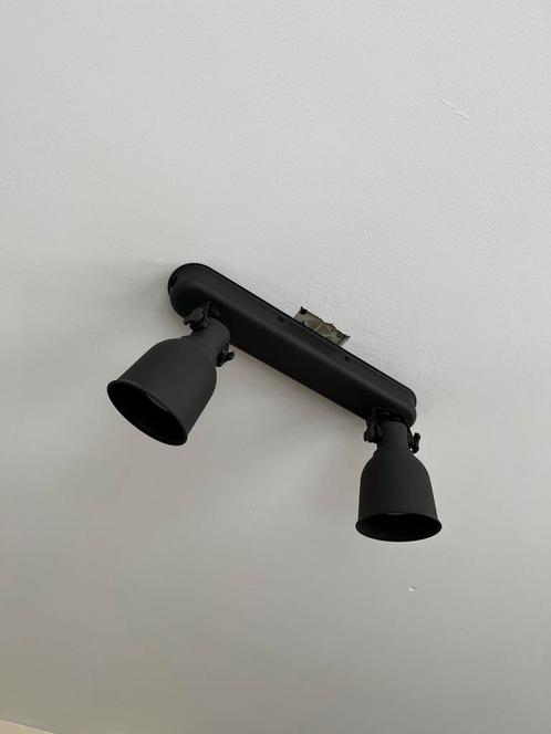 Hektar 2 spots | Donkergrijs | Plafondrail | Incl. 2 lampen, Huis en Inrichting, Lampen | Spots, Zo goed als nieuw, Plafondspot of Wandspot