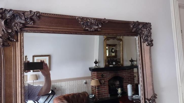 Brons-Bruine Schitterende Exclusieve "Barok"Spiegel 118x90cm, Huis en Inrichting, Woonaccessoires | Spiegels, Zo goed als nieuw
