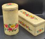 Vintage Verkade Set – Craquelé met Rozen (Jaren '50-60), Verzamelen, Blikken, Ophalen of Verzenden, Gebruikt, Verkade