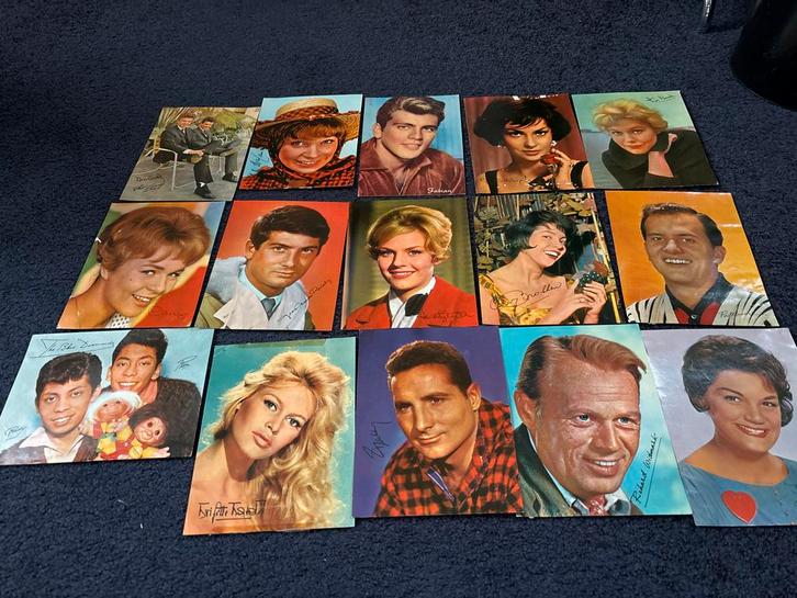 Filmsterren Foto's Jaren 60 met Info Achterkant, Verzamelen, Foto's en Prenten, Gebruikt, Foto, Overige onderwerpen, 1960 tot 1980